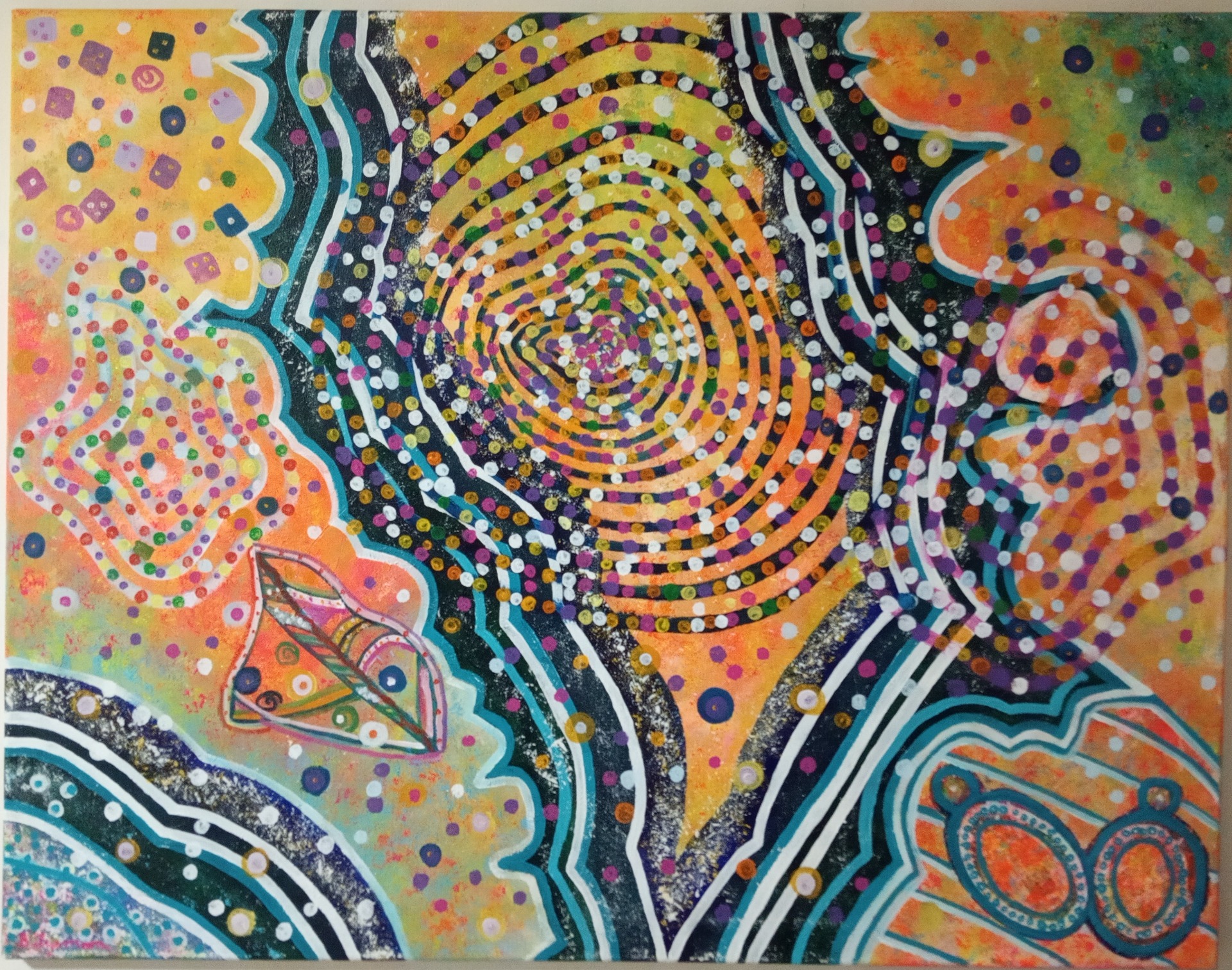 Kámen, akrylová malba na plátně  116 x 91 cm, rok 2012