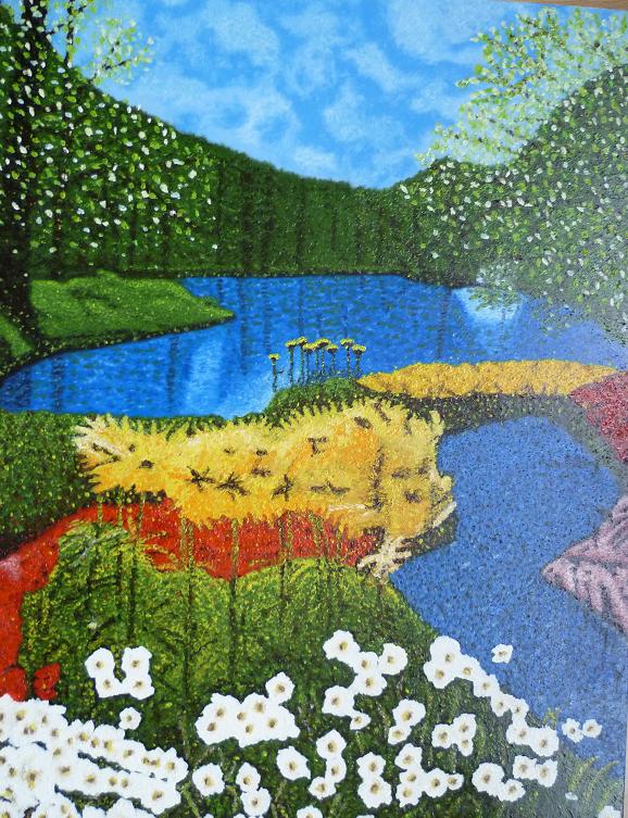 Zahrada, olejomalba na plátně 55 x 70 cm, rok 2009