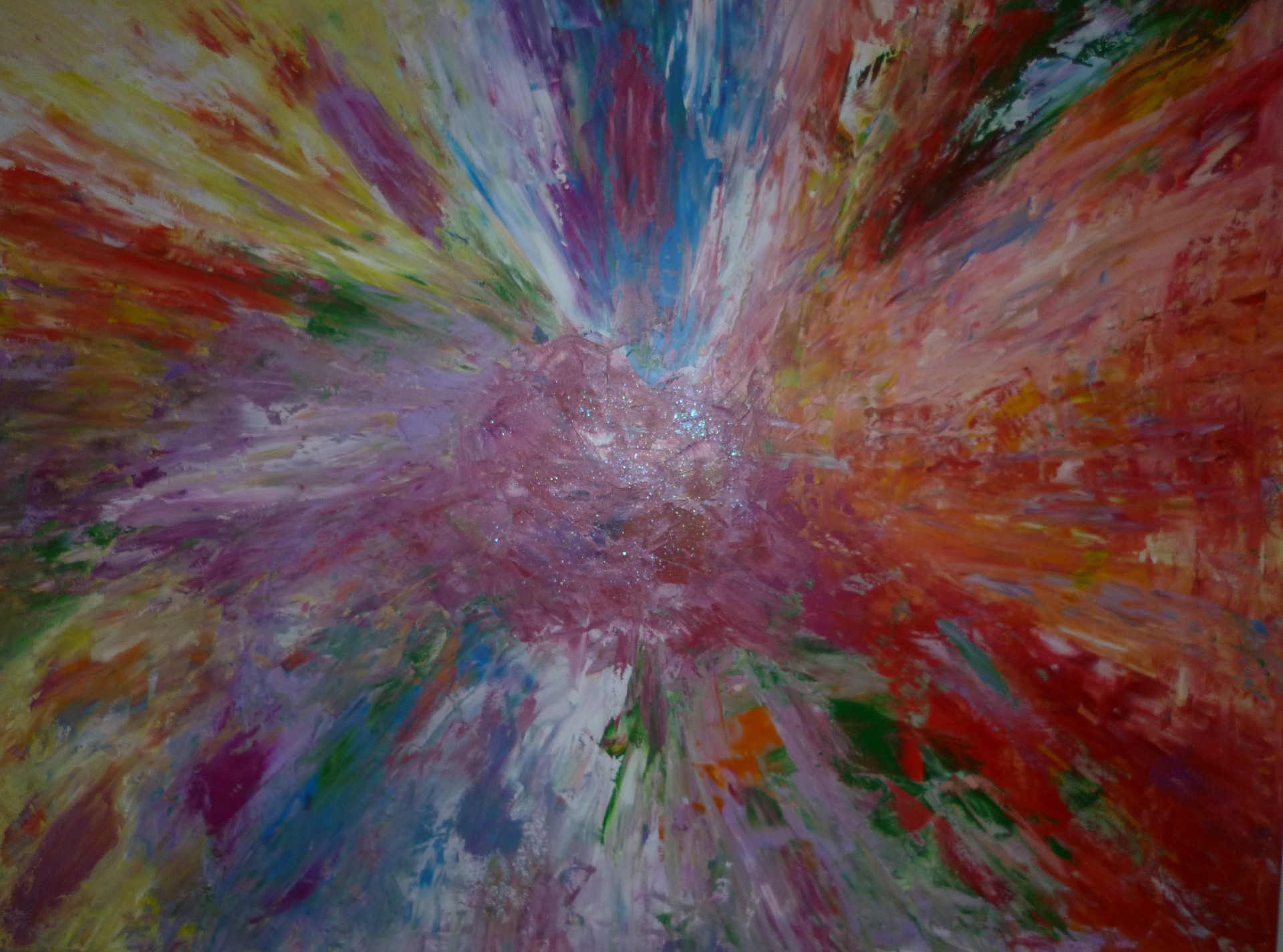 Exploze, akrylová malba na plátně 135 x 115 cm, rok 2012