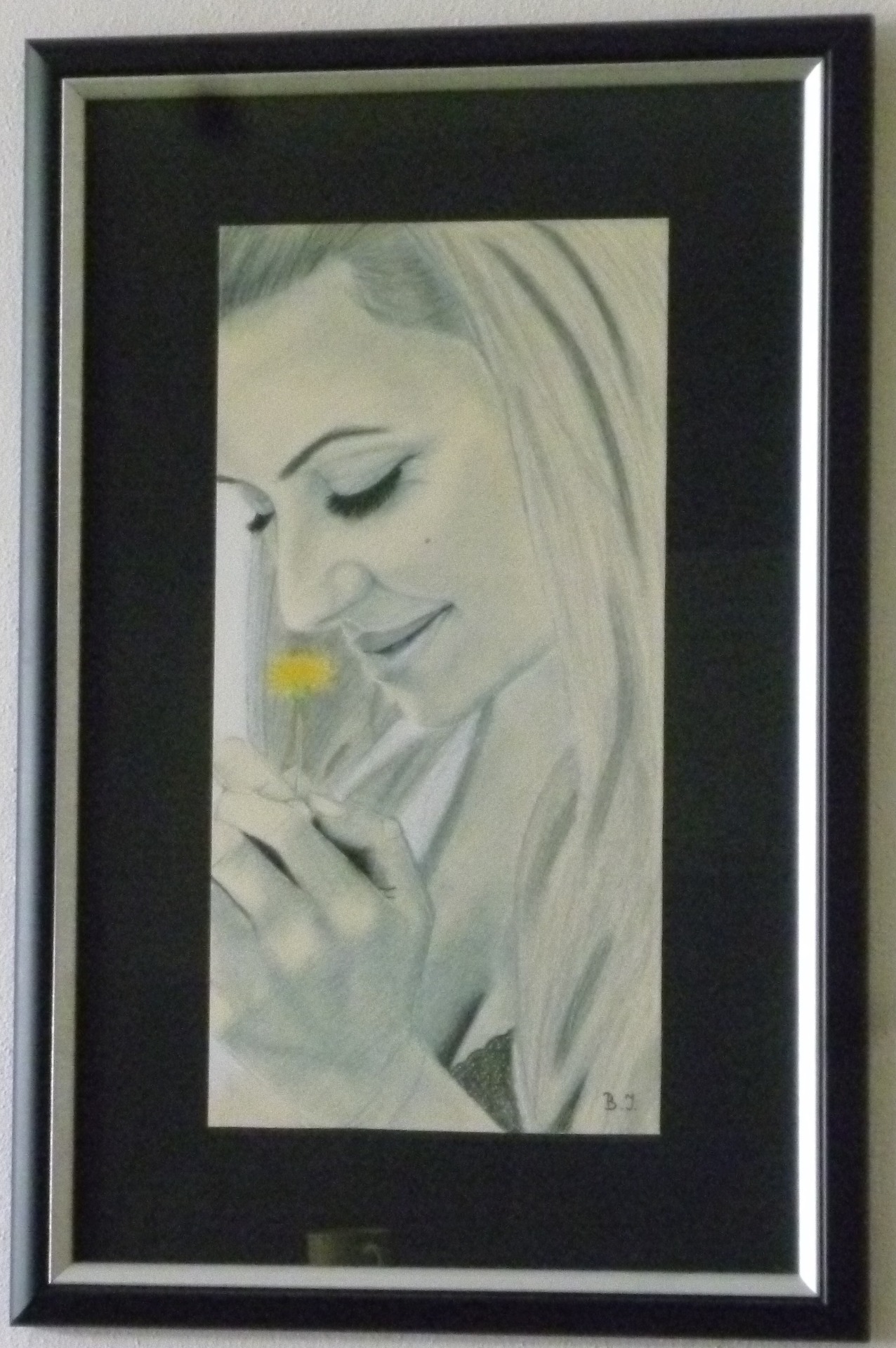 Portrét, pastel na papíře