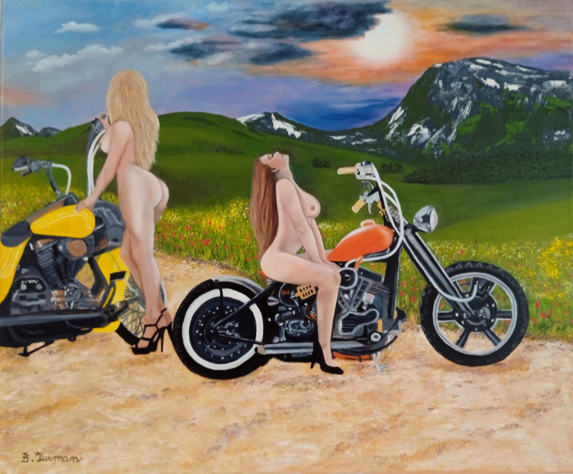 Hot Ride, olejomalba na plátně 60 x 50 cm, rok 2023