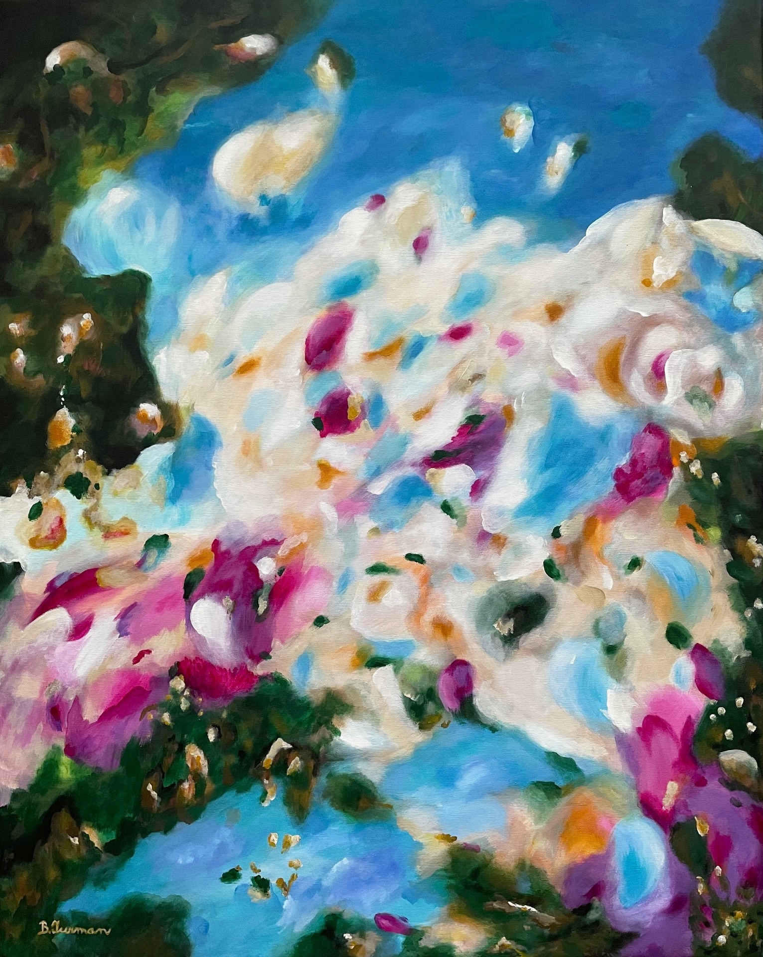 Spring View, akrylová malba na plátně 80 x 100 cm, rok 2025