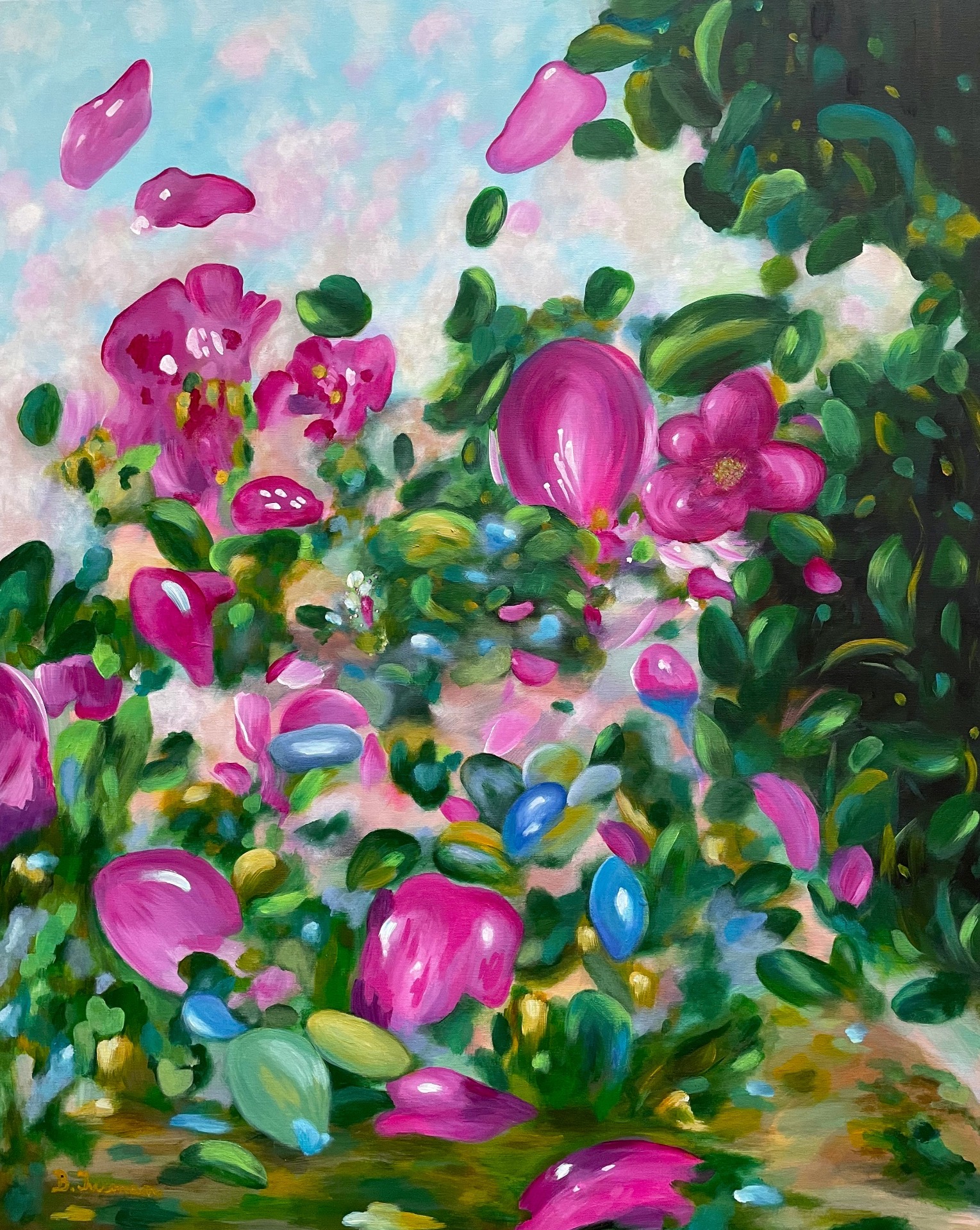 Nature in Bloom, akrylová malba na plátně 80 x 100 cm, rok 2025