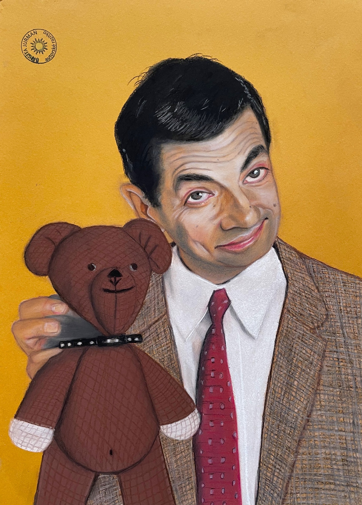 Mr.Bean, pastel na papíře 30 x 42 cm, rok 2025