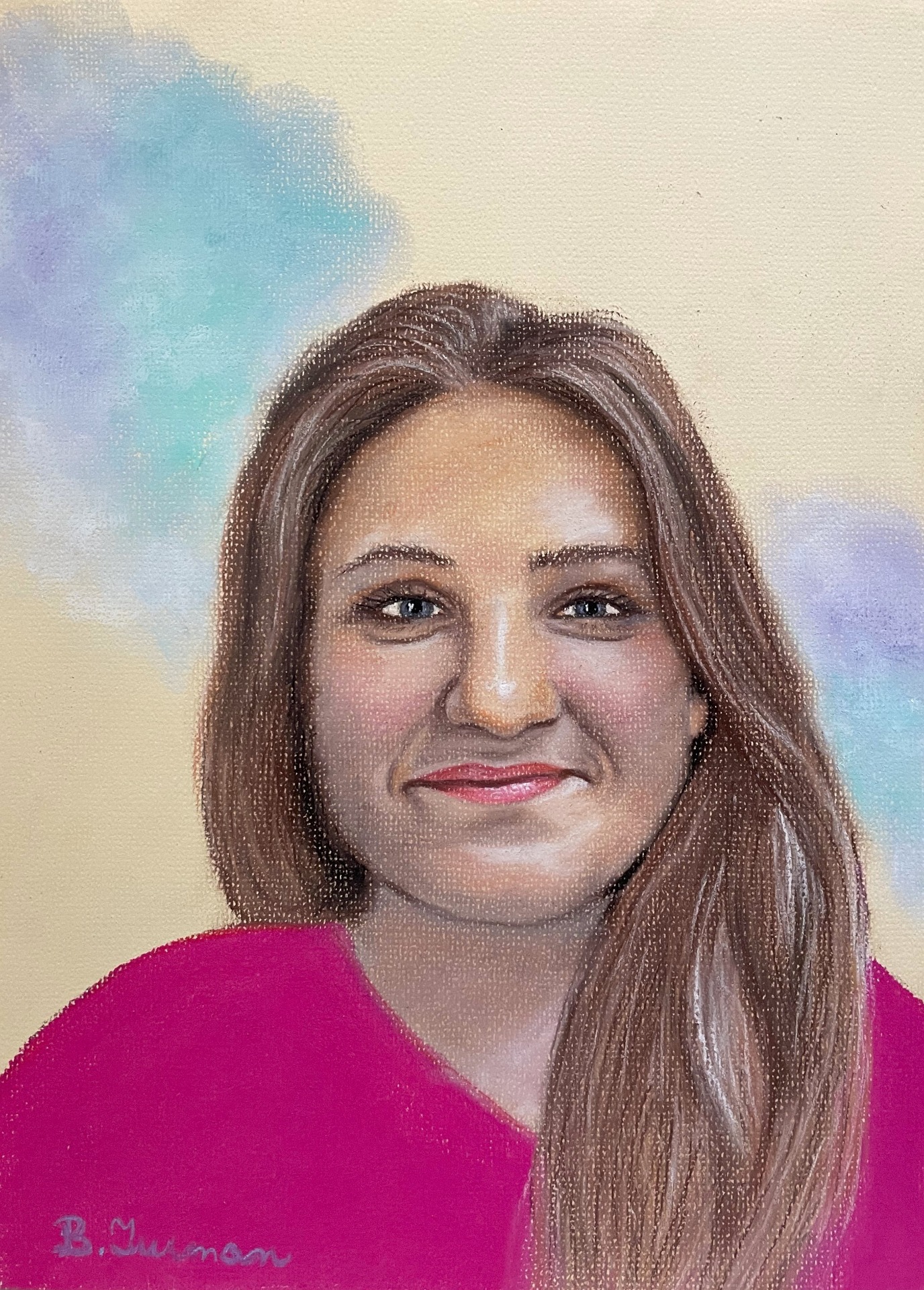 Pavlína, pastel na papíře 24 x 32,5 cm, rok 2025