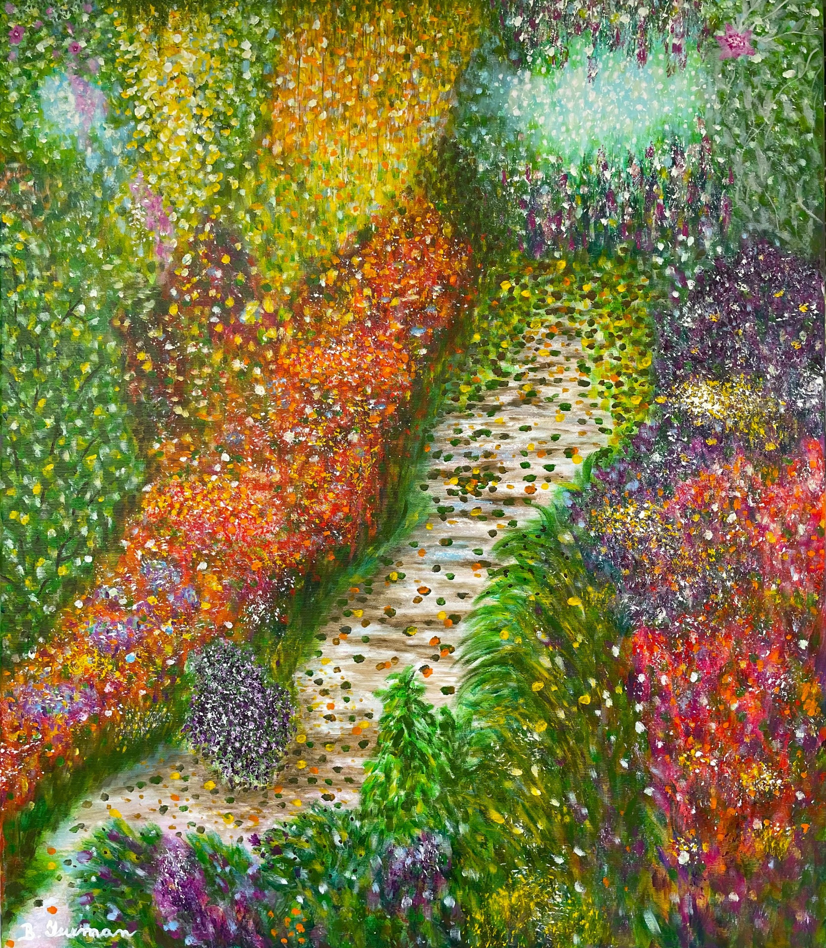 Cestička, akrylová malba na plátně 60 x 70 cm, rok 2023