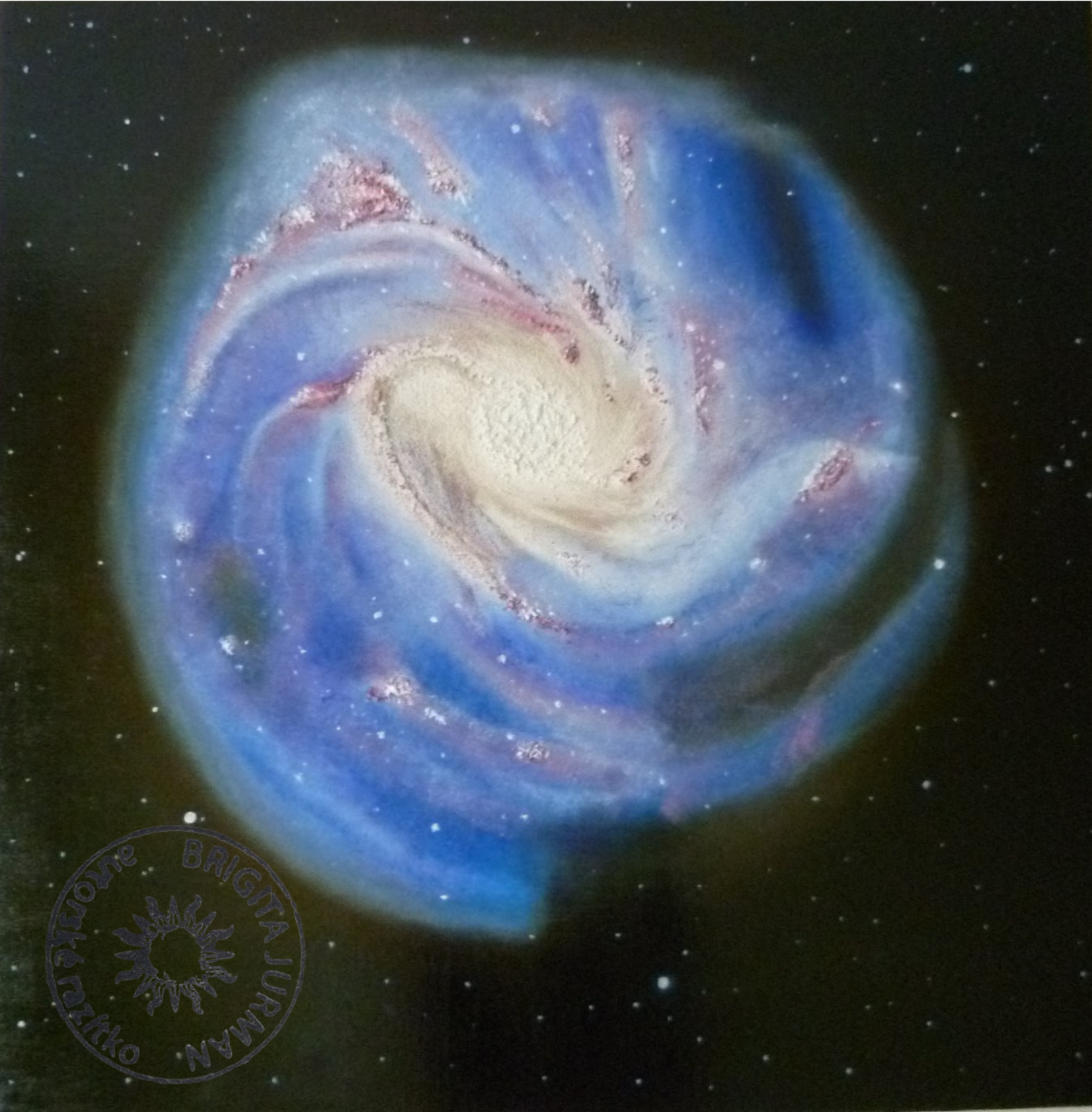 Galaxie, olejomalba na plátně 60 x 60 cm, rok 2012